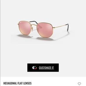 Ray Bans Hexagonal Flat Lenses (gold frame + pink lense)